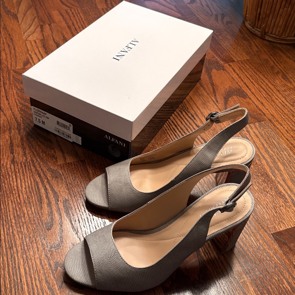 Alfani Taupe Slingback Sandals